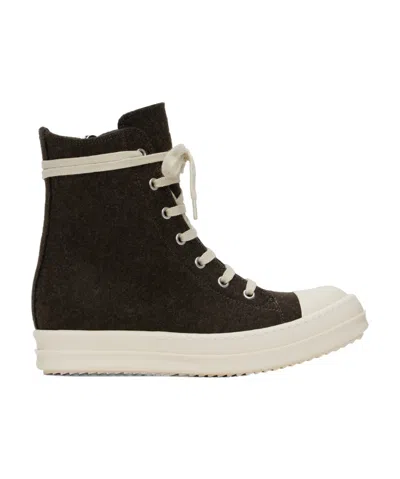 Rick Owens Lace-up High-top Casual Shoes In Black