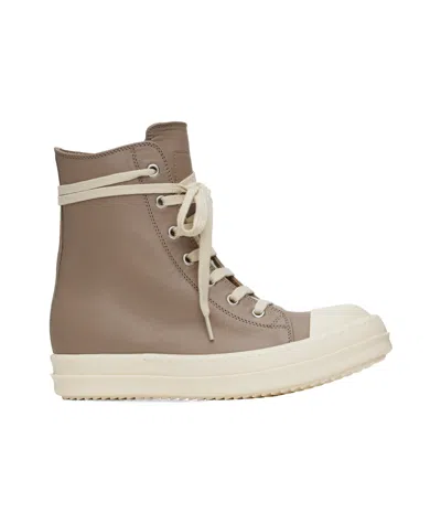 RICK OWENS LACE-UP HIGH-TOP CASUAL SHOES