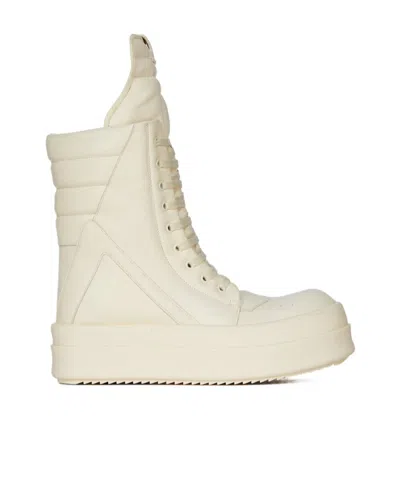 Rick Owens Lace-up High-top Casual Shoes In Nude