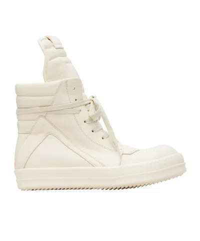 Rick Owens Lace-up High-top Casual Sneakers In White
