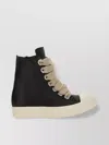 Rick Owens Lace-up High-top Rubber Sole Sneaker In Black