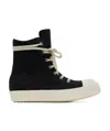 Rick Owens Contrasting-toe Cap Lace-up Sneakers In Black