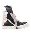 Rick Owens Geobasket Lace-up Leather High-top Trainers In Black