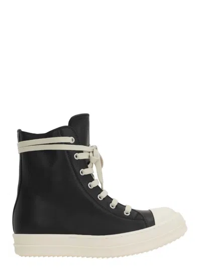 Rick Owens Lace-up High-top Sneakers In Black