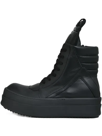 Rick Owens Lace-up High-top Sneakers In Black
