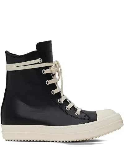 Rick Owens Lace-up High-top Sneakers In Black