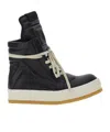 Rick Owens Geobasket Zip-fastening Sneakers In Black