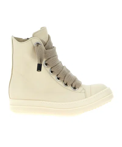Rick Owens Lace-up High-top Sneakers In White