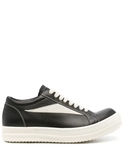 RICK OWENS LACE-UP LEATHER SNEAKERS