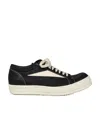 Rick Owens Vintage Suede-trimmed Leather Sneakers In Black