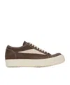 Rick Owens Sneakers Low-top Concordians Runway Vintage In Suede Leather In White