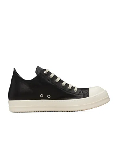 Rick Owens Lace-up Low-top Casual Sneakers In Black