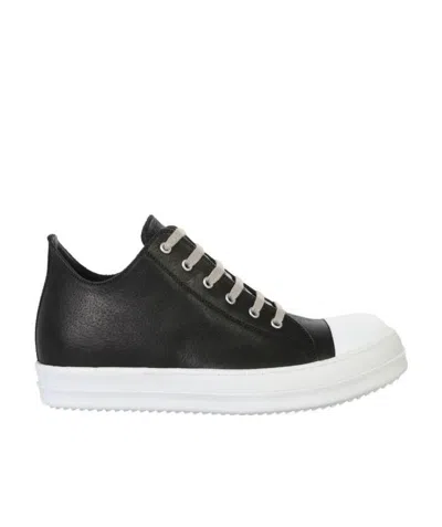 Rick Owens Lace-up Low-top Sneakers In Black