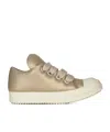 Rick Owens Lace-up Low-top Sneakers In Gold/opalescent/opalescent