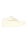 Rick Owens Leather Panel Lace-up Sneakers In Neutral