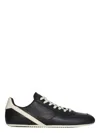 Rick Owens Streamlined Low-top Sneakers With Round Toe In Black