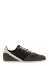 Rick Owens Black Low-top Sneakers With Suede Inserts In Leather Woman In Black