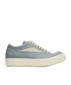 Rick Owens Leather And Suede Sneakers With Shark Tooth Soles In Gray