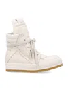 Rick Owens Geobasket Sneakers In White