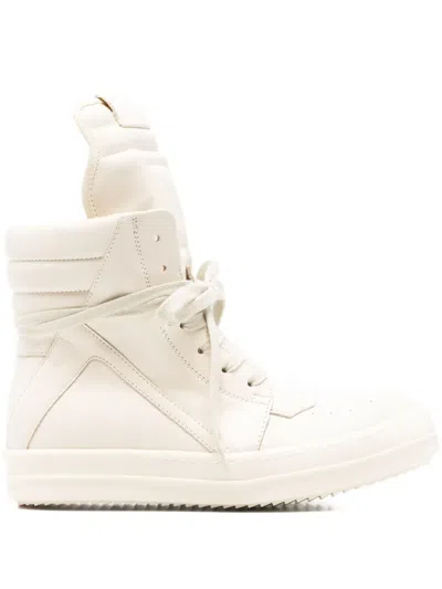 Rick Owens Lace-up Zip-fastening Sneakers In Neutral