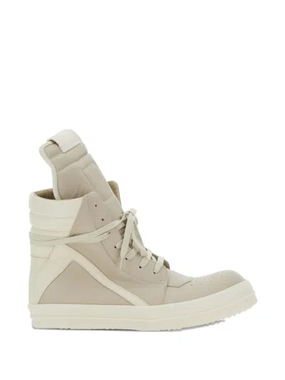 Rick Owens Lace-up Zip Sneakers In Neutral