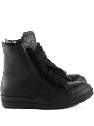 Rick Owens Lace-up Zip Trainers In Black