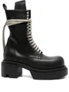 Rick Owens "laceup Bogun" Leather Boots