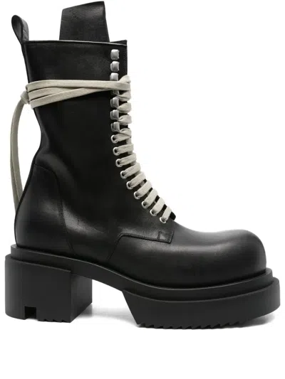 Rick Owens "laceup Bogun" Leather Boots
