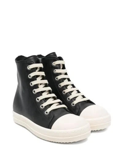 Rick Owens Lace-up Closure Sneakers With Side Zip For Girls In Black