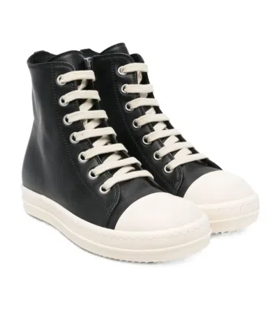Rick Owens Kids' Lace-up High-top Casual Shoes In Black