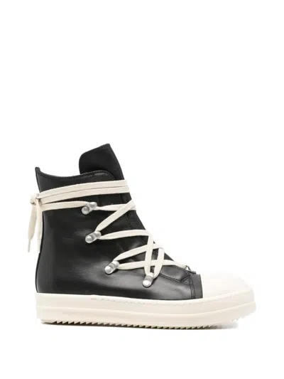 Rick Owens Kids' Lace-up High-top Sneakers In Black