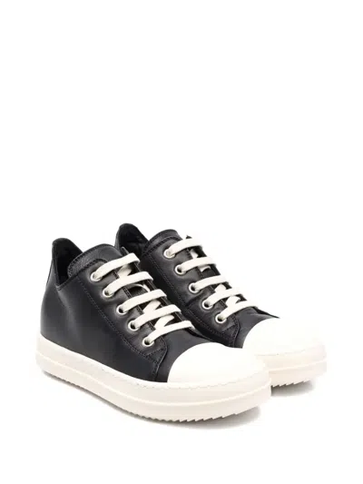 Rick Owens Lace Up Low Top Leather Sneakers In Multi