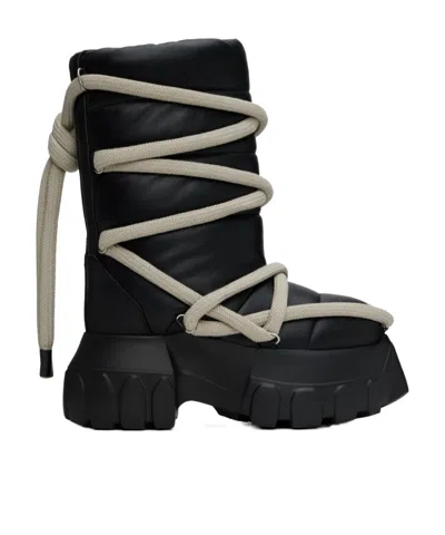 Rick Owens Lacing Short Boots In Black