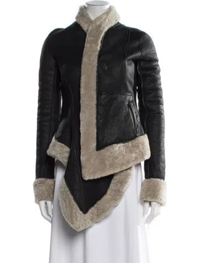 Pre-owned Rick Owens Lamb Fur Jacket In Black
