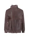 Rick Owens Lamb Leather And Shearling Jacket In Brown