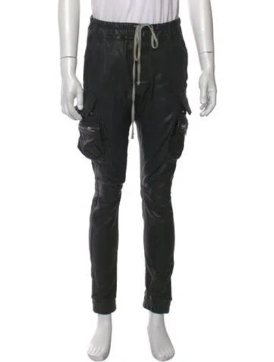 Pre-owned Rick Owens Lamb Leather Cargo Pants In Black