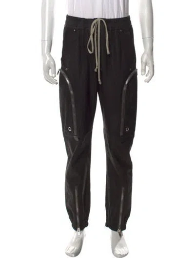Pre-owned Rick Owens Lamb Leather Cargo Pants In Black