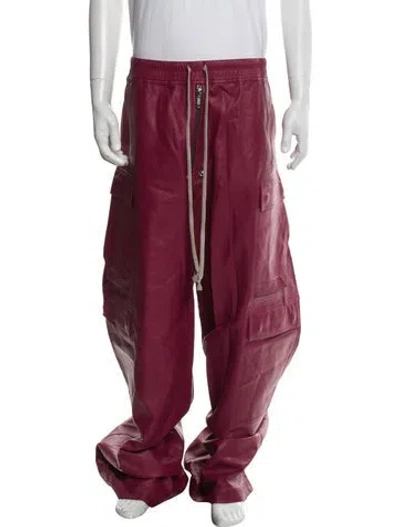 Pre-owned Rick Owens Lamb Leather Cargo Pants In Pink