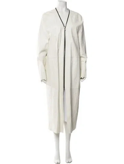 Pre-owned Rick Owens Lamb Leather Coat In Neutral