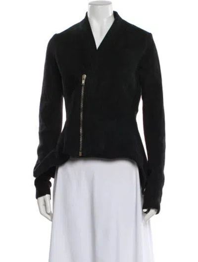 Pre-owned Rick Owens Lamb Leather Evening Jacket In Black