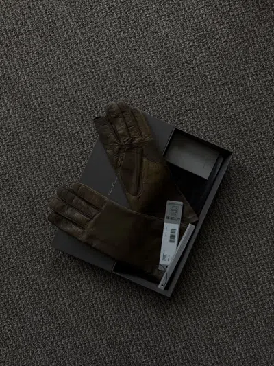Pre-owned Rick Owens Lamb Leather Gloves In Brown