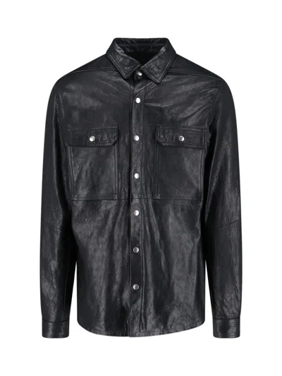 Rick Owens Lamb Leather Jacket In Black
