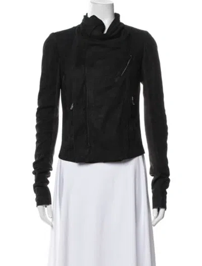 Pre-owned Rick Owens Lamb Leather Jacket In Black