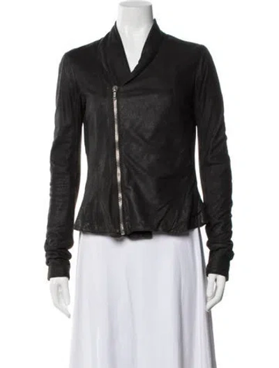 Pre-owned Rick Owens Lamb Leather Jacket In Black