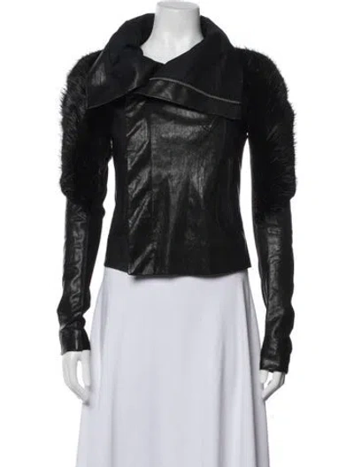 Pre-owned Rick Owens Lamb Leather Jacket In Black
