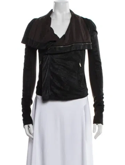 Pre-owned Rick Owens Lamb Leather Jacket In Black