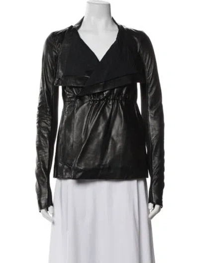 Pre-owned Rick Owens Lamb Leather Jacket In Black