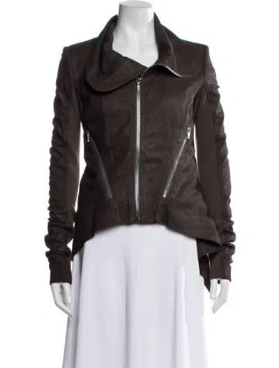 Pre-owned Rick Owens Lamb Leather Jacket In Brown