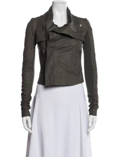 Pre-owned Rick Owens Lamb Leather Jacket In Green