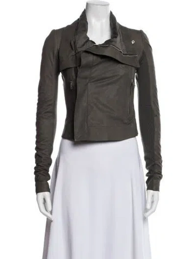 Pre-owned Rick Owens Lamb Leather Jacket In Green